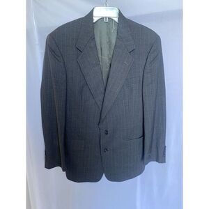 Mens 41R Austin Reed London England Pure Wool Grey‎ Pinstripe Blazer Suit Top